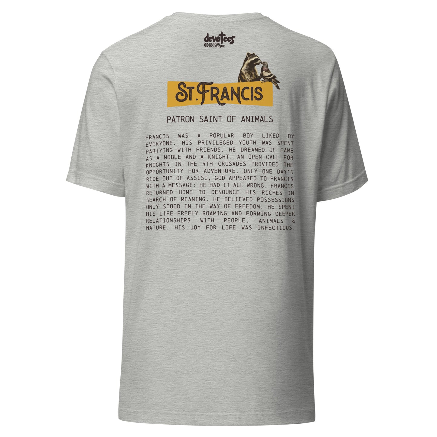 Saint Francis Unisex t-shirt - ATHLETIC HEATHER