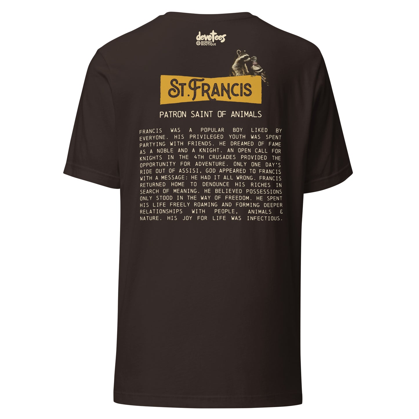 Saint Francis Unisex t-shirt - BROWN