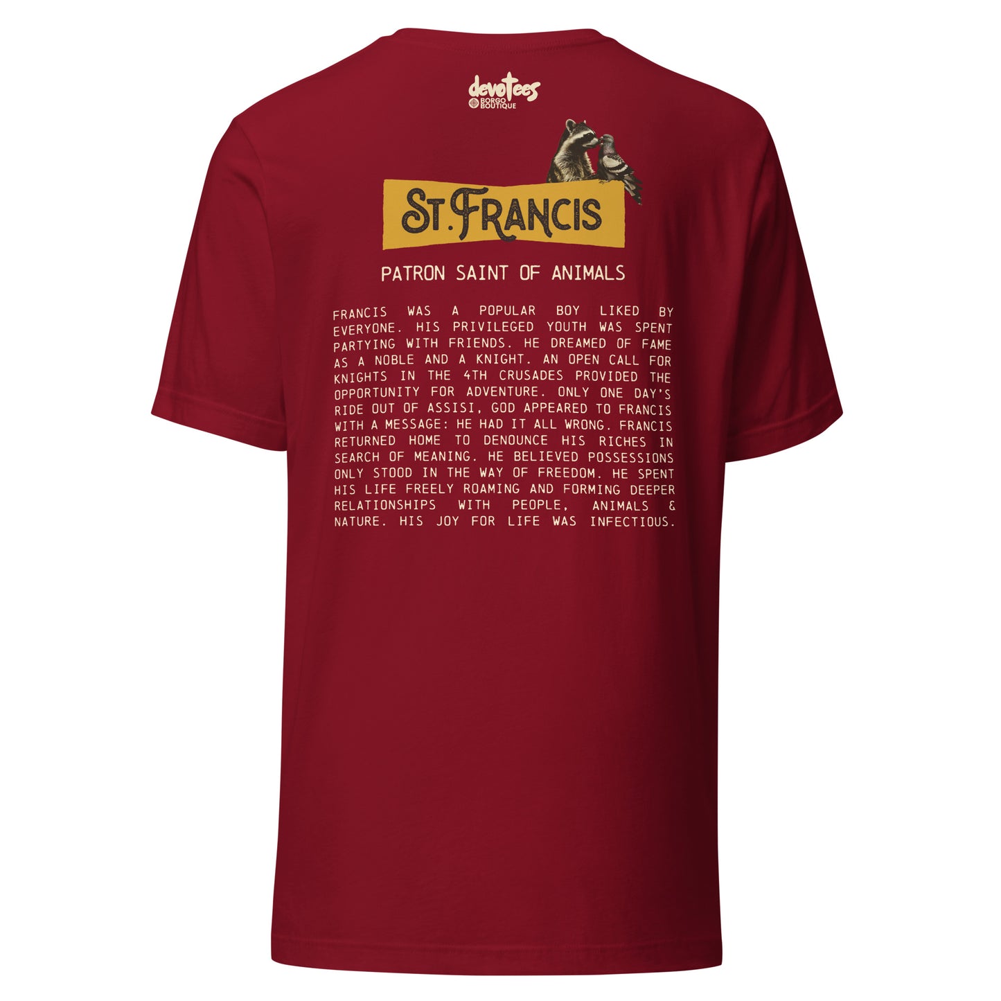 Saint Francis Unisex t-shirt - CARDINAL