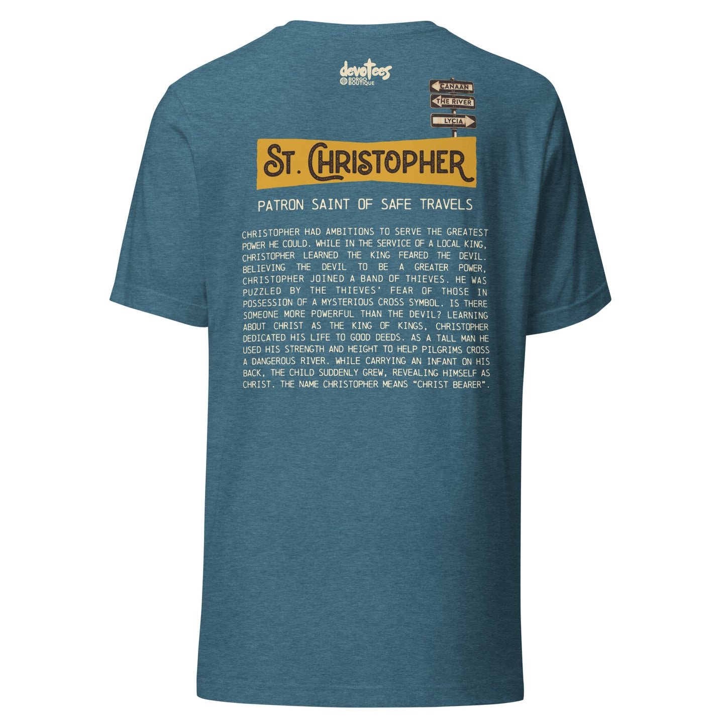 Saint Christopher Unisex t-shirt - HEATHER DEEP TEAL