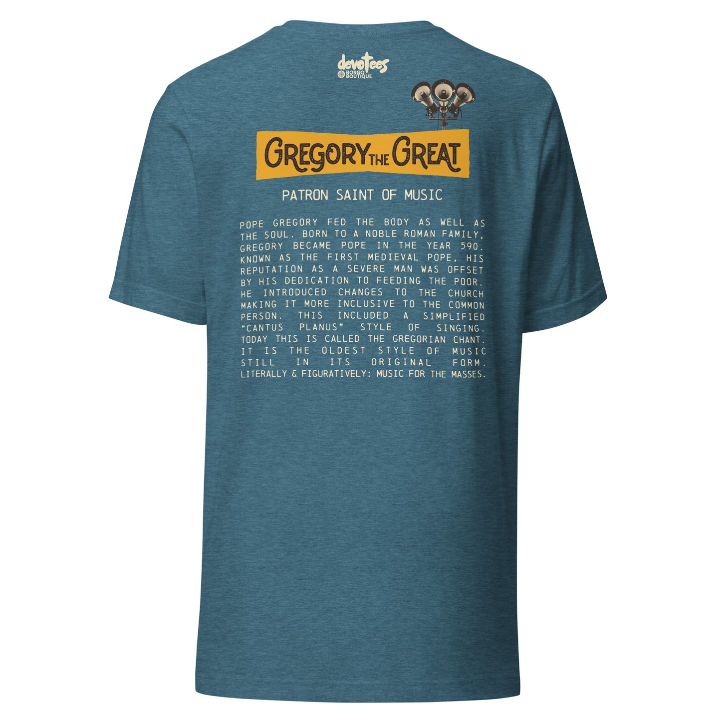 Gregory the Great Unisex t-shirt - HEATHER DEEP TEAL