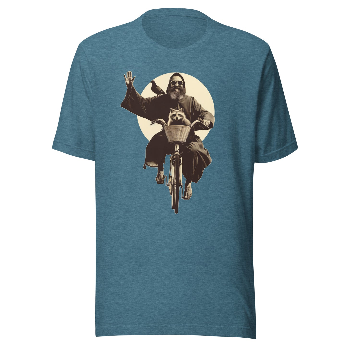 Saint Francis Unisex t-shirt - HEATHER DEEP TEAL