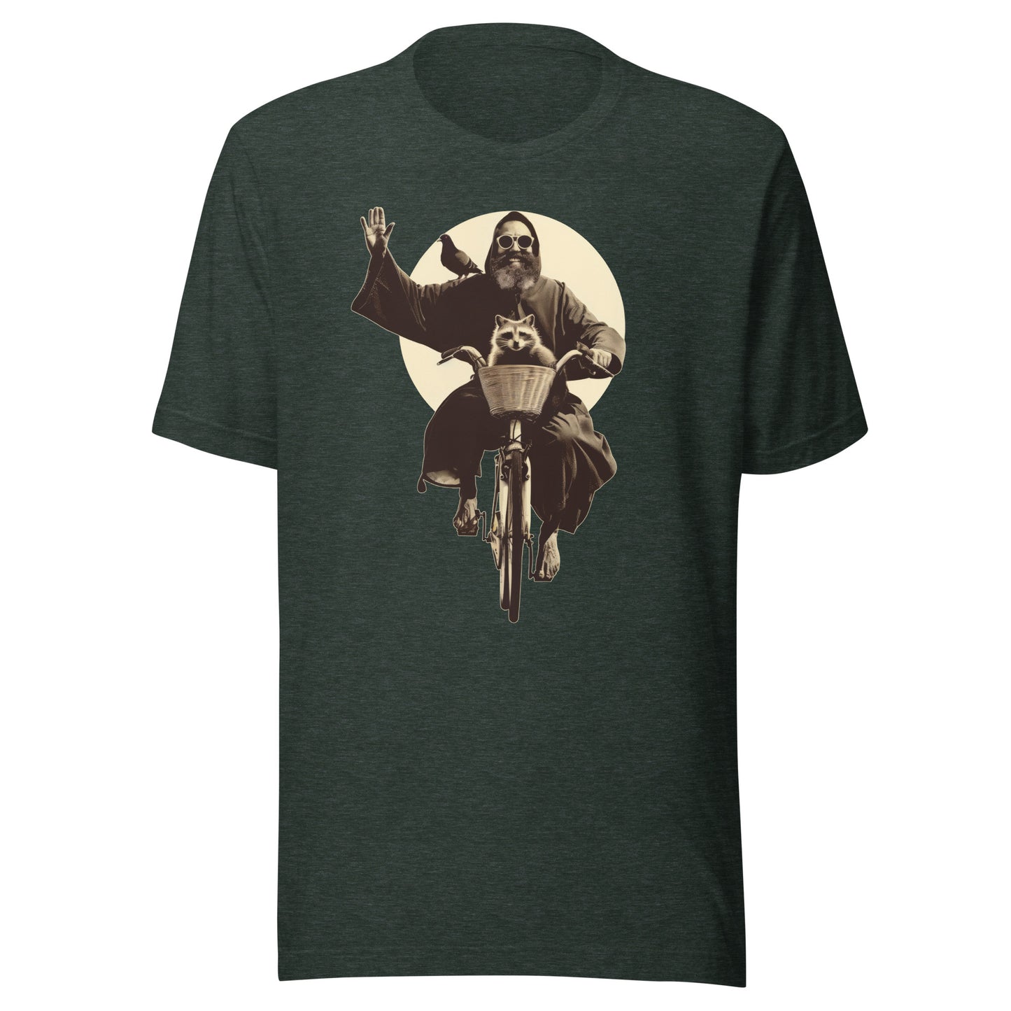 Saint Francis Unisex t-shirt - HEATHER FOREST