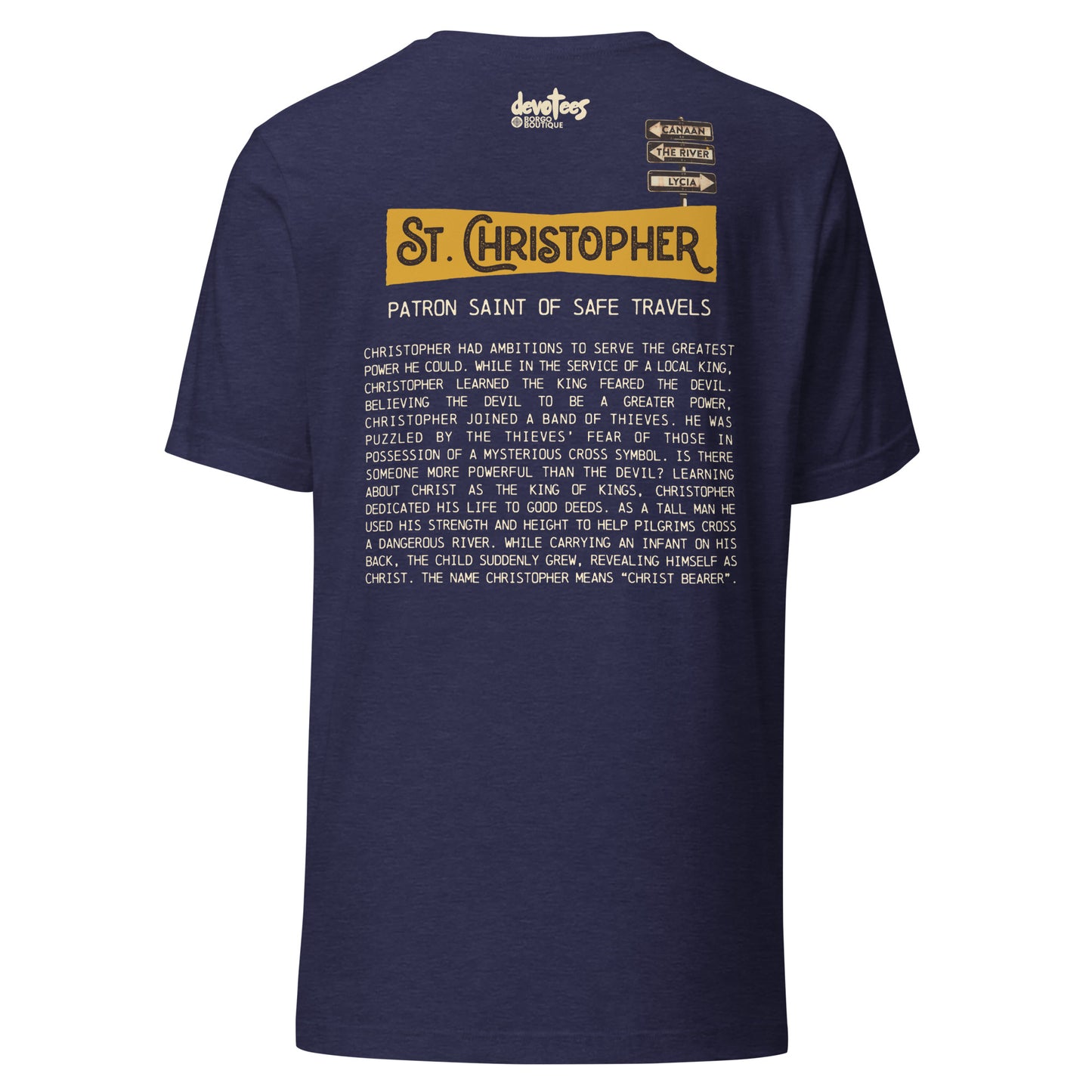 Saint Christopher Unisex t-shirt - HEATHER MIDNIGHT NAVY