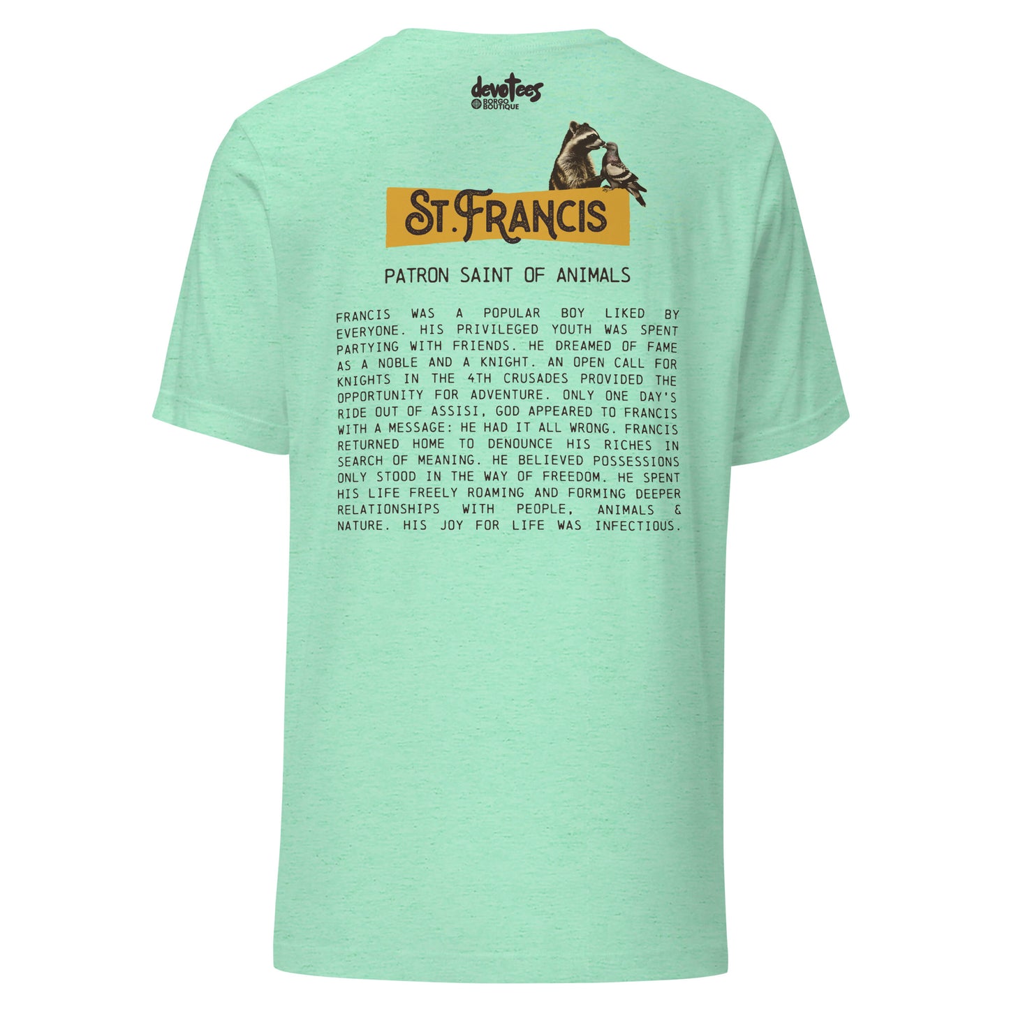 Saint Francis Unisex t-shirt - HEATHER MINT