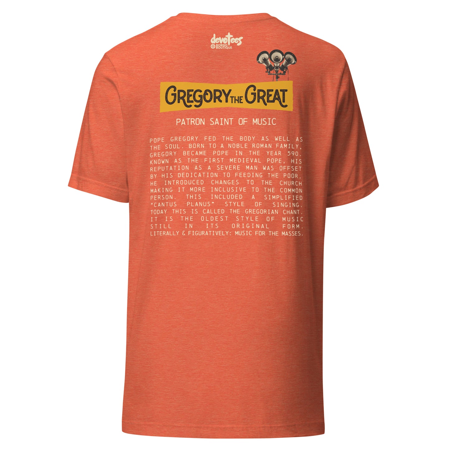 Gregory the Great Unisex t-shirt - HEATHER ORANGE