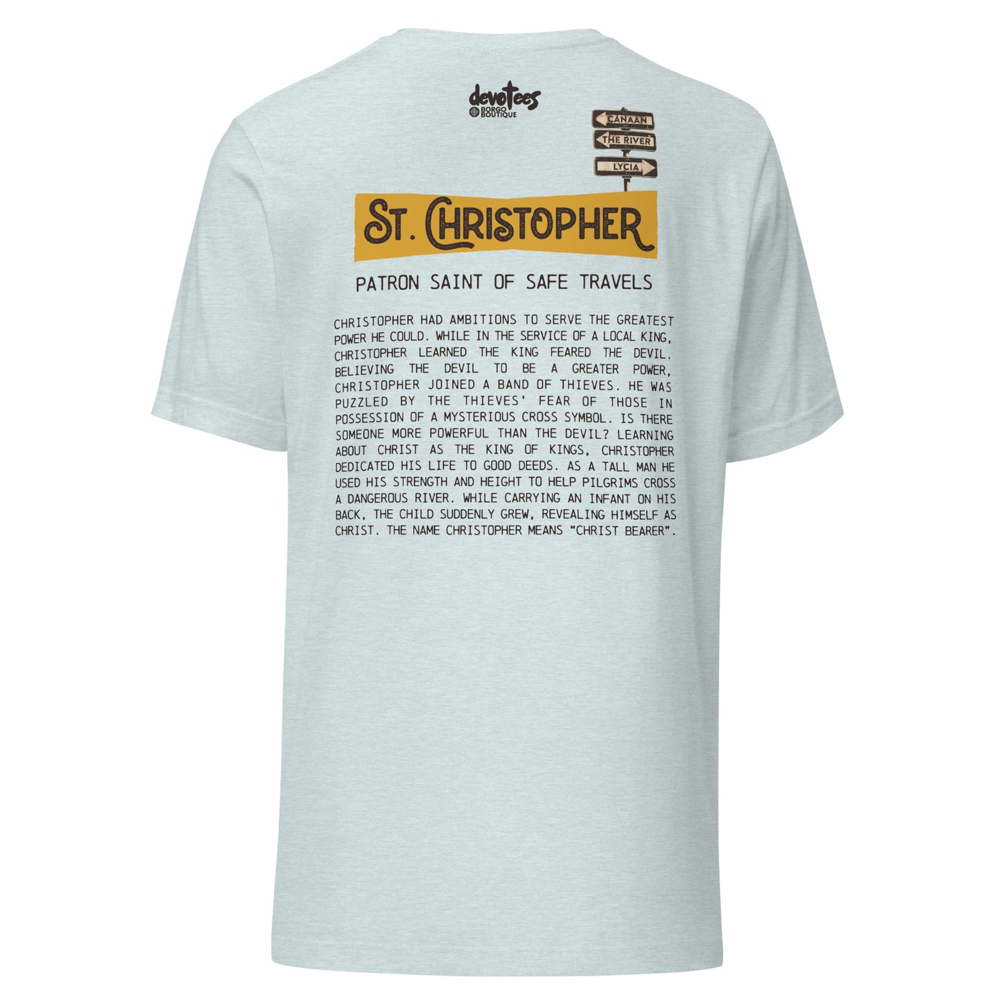 Saint Christopher Unisex t-shirt - HEATHER PRISM ICE BLUE