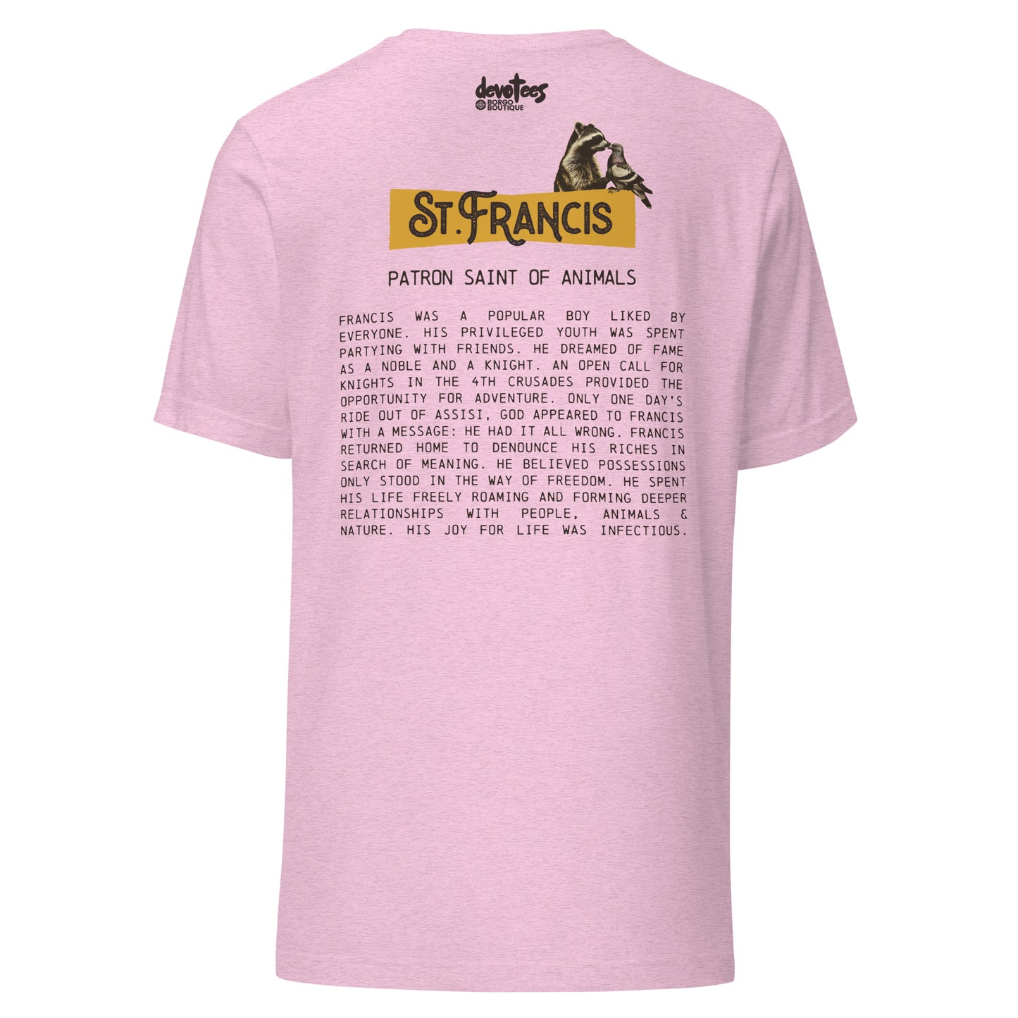 Saint Francis Unisex t-shirt - HEATHER PRISM LILAC