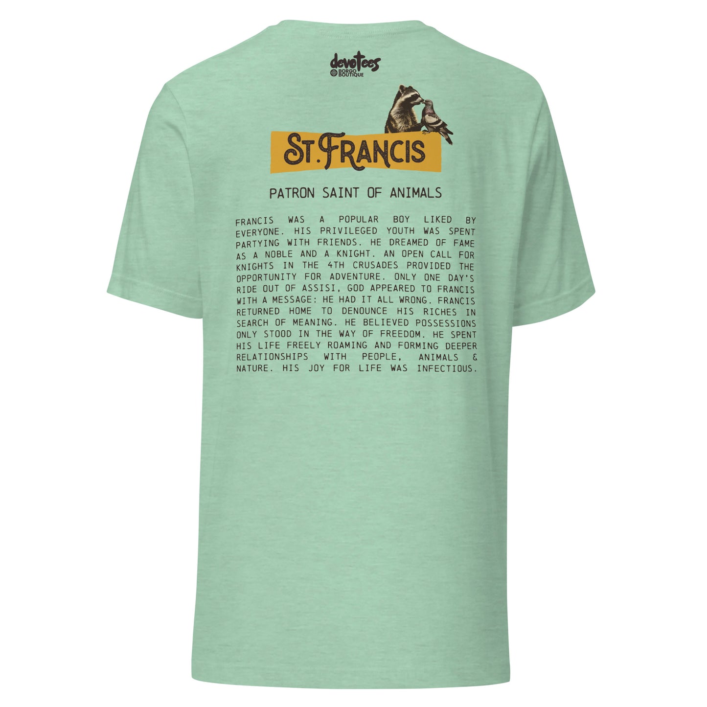 Saint Francis Unisex t-shirt - HEATHER PRISM MINT