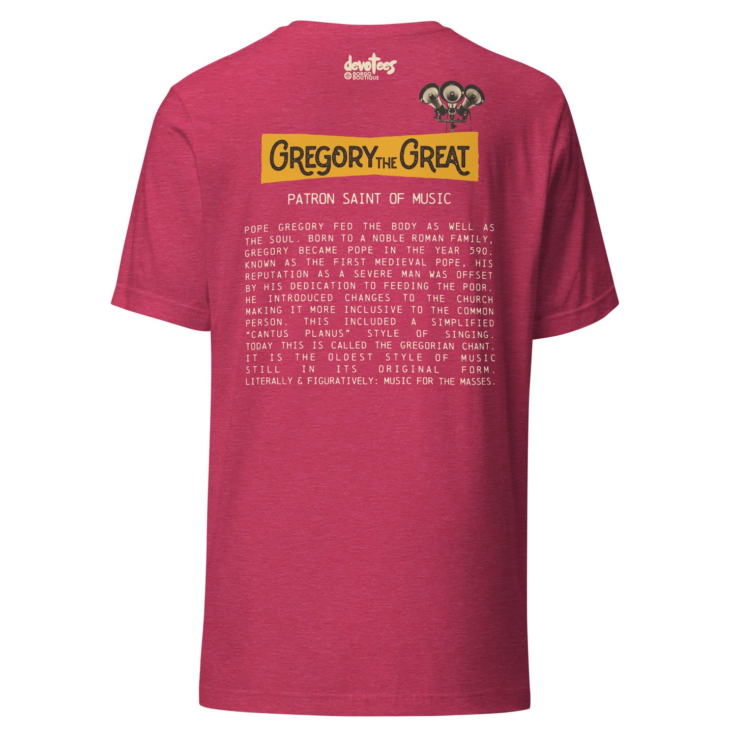 Gregory the Great Unisex t-shirt - HEATHER RASPBERRY