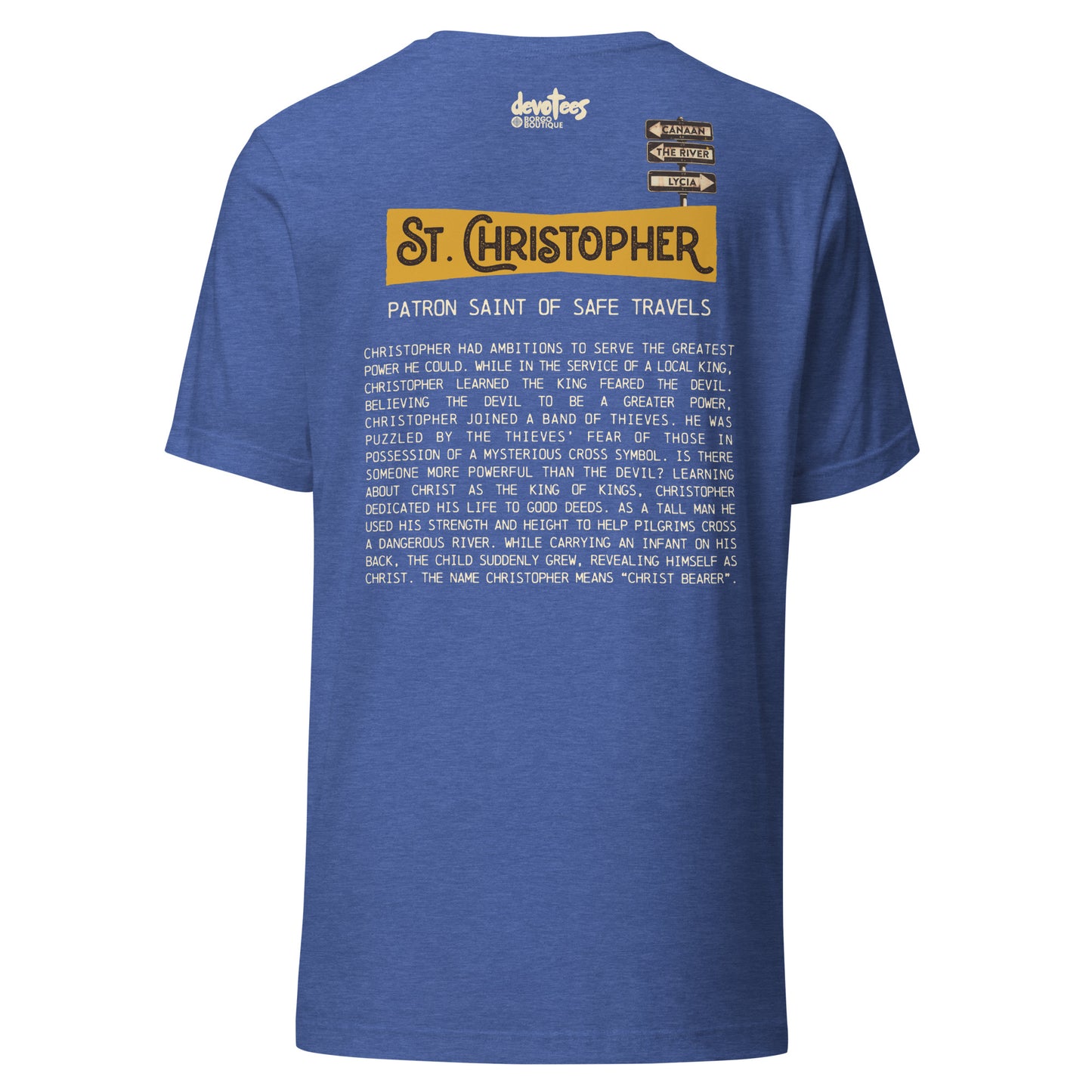 Saint Christopher Unisex t-shirt - HEATHER TRUE ROYAL