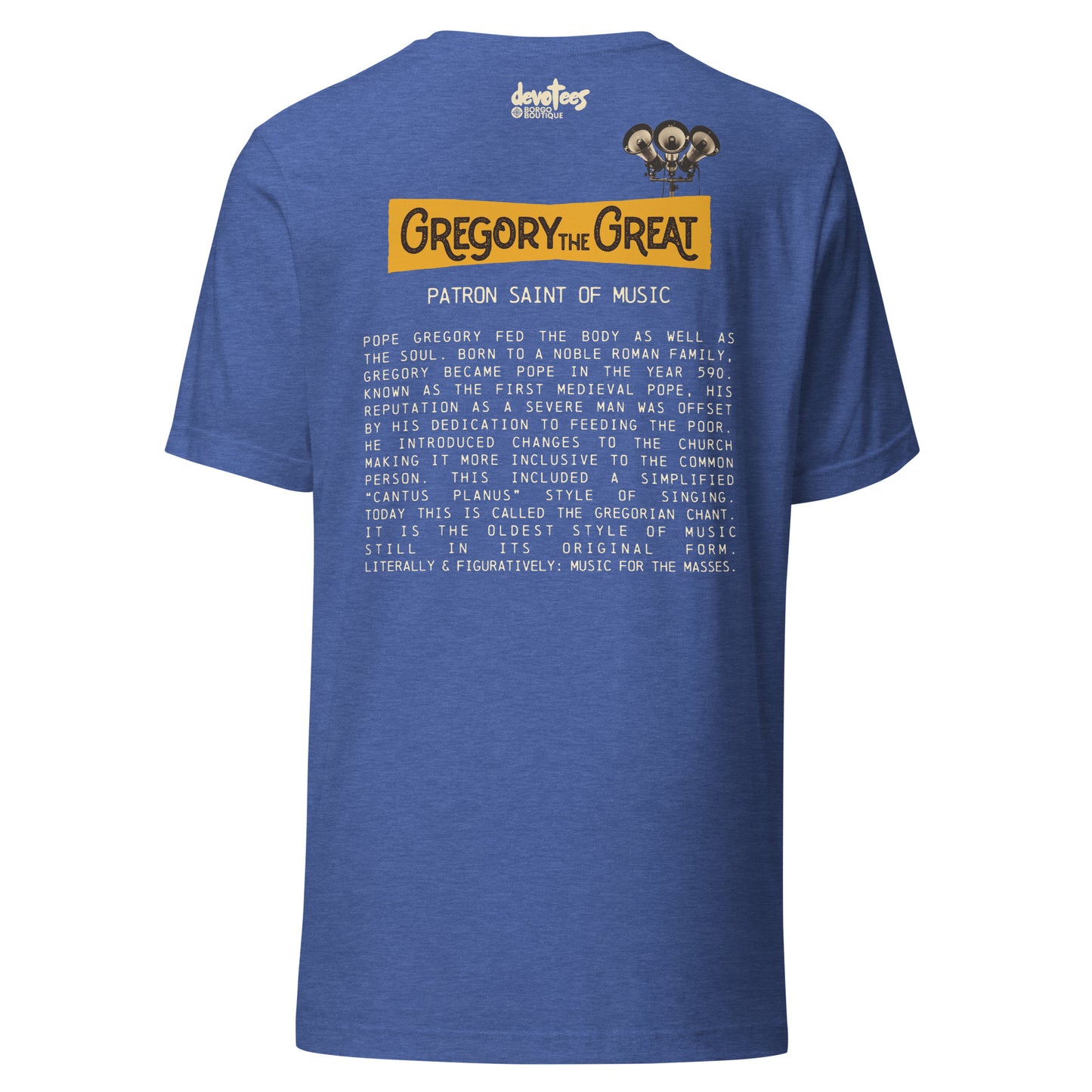 Gregory the Great Unisex t-shirt - HEATHER TRUE ROYAL