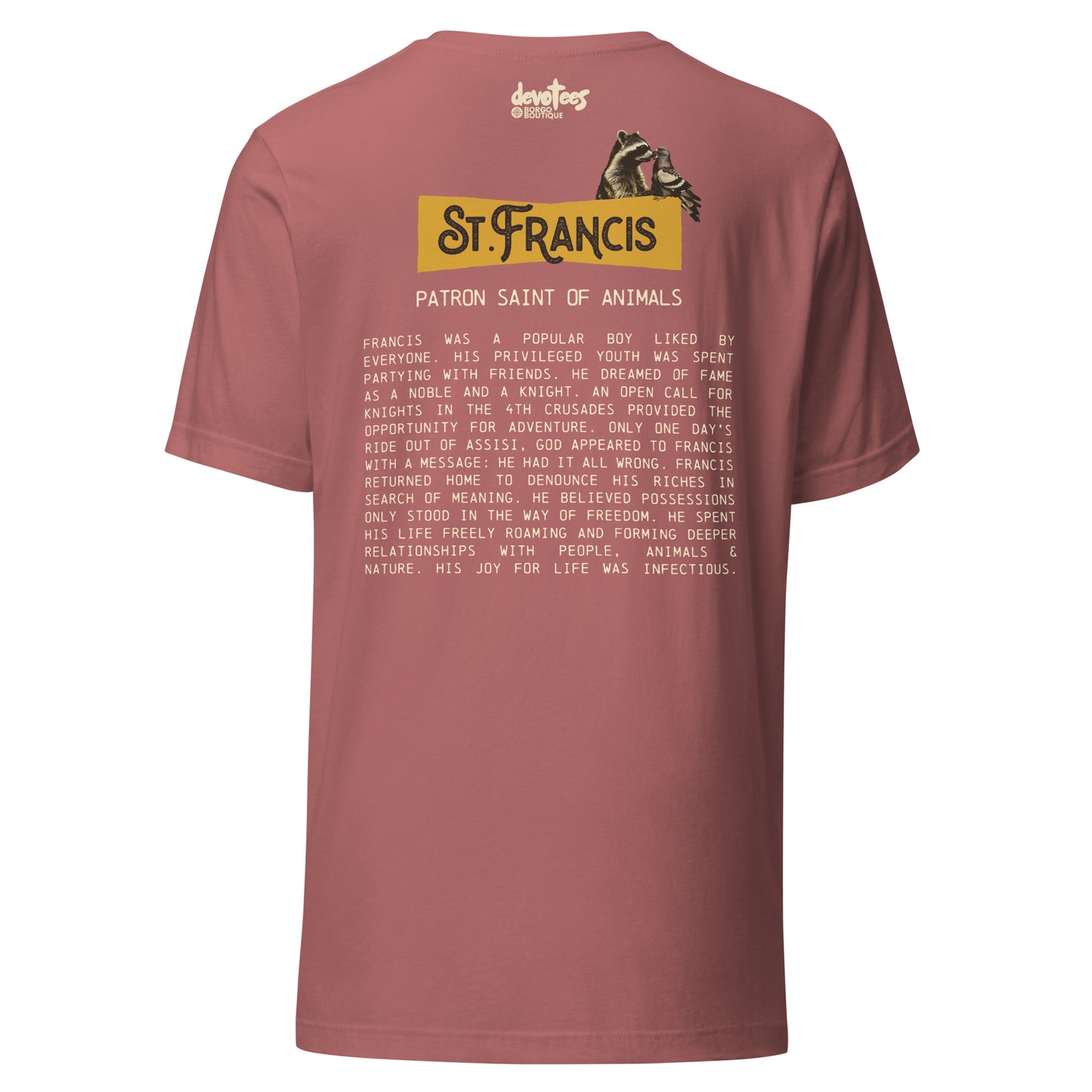 Saint Francis Unisex t-shirt - MAUVE