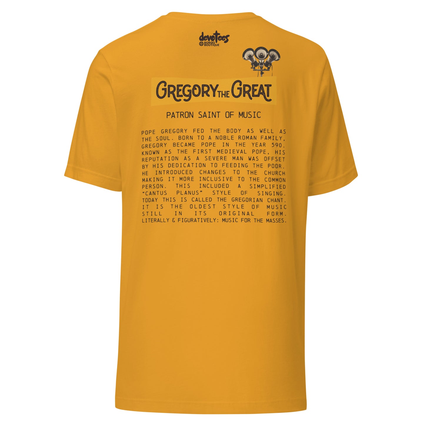 Gregory the Great Unisex t-shirt - MUSTARD