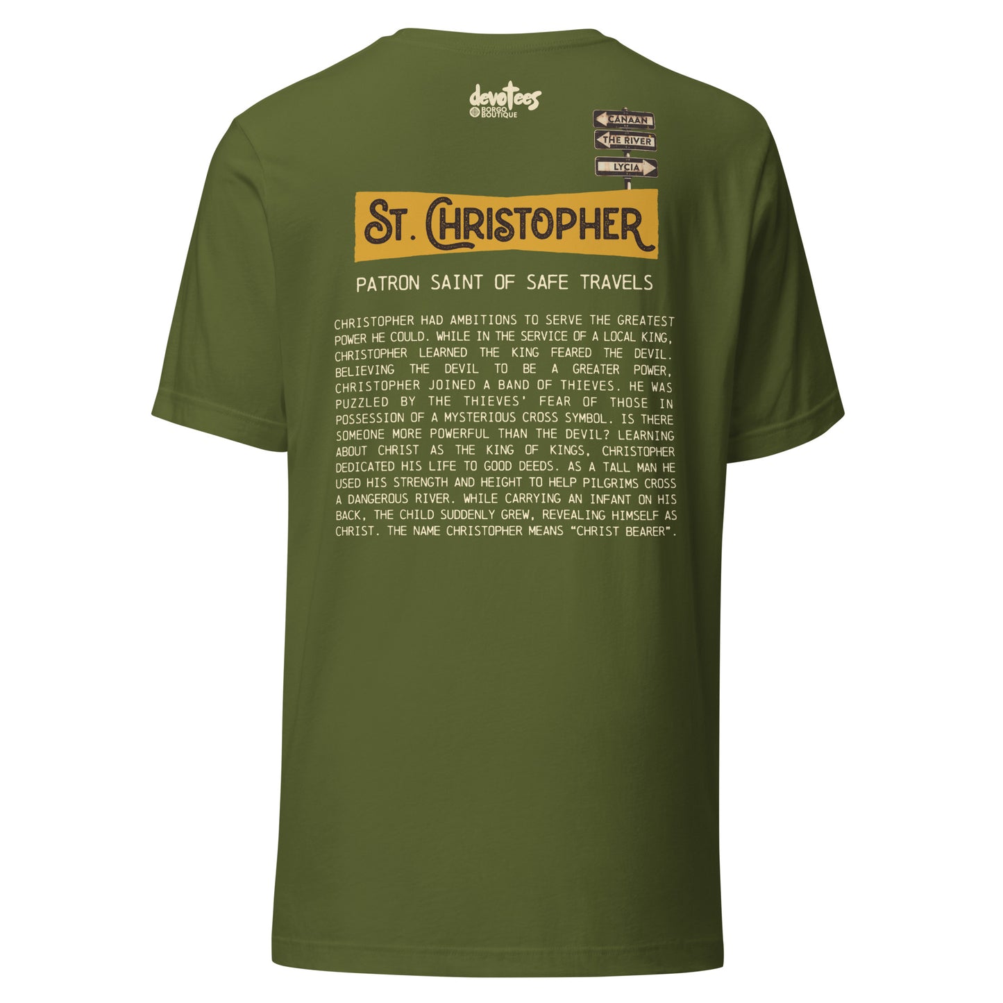 Saint Christopher Unisex t-shirt - OLIVE