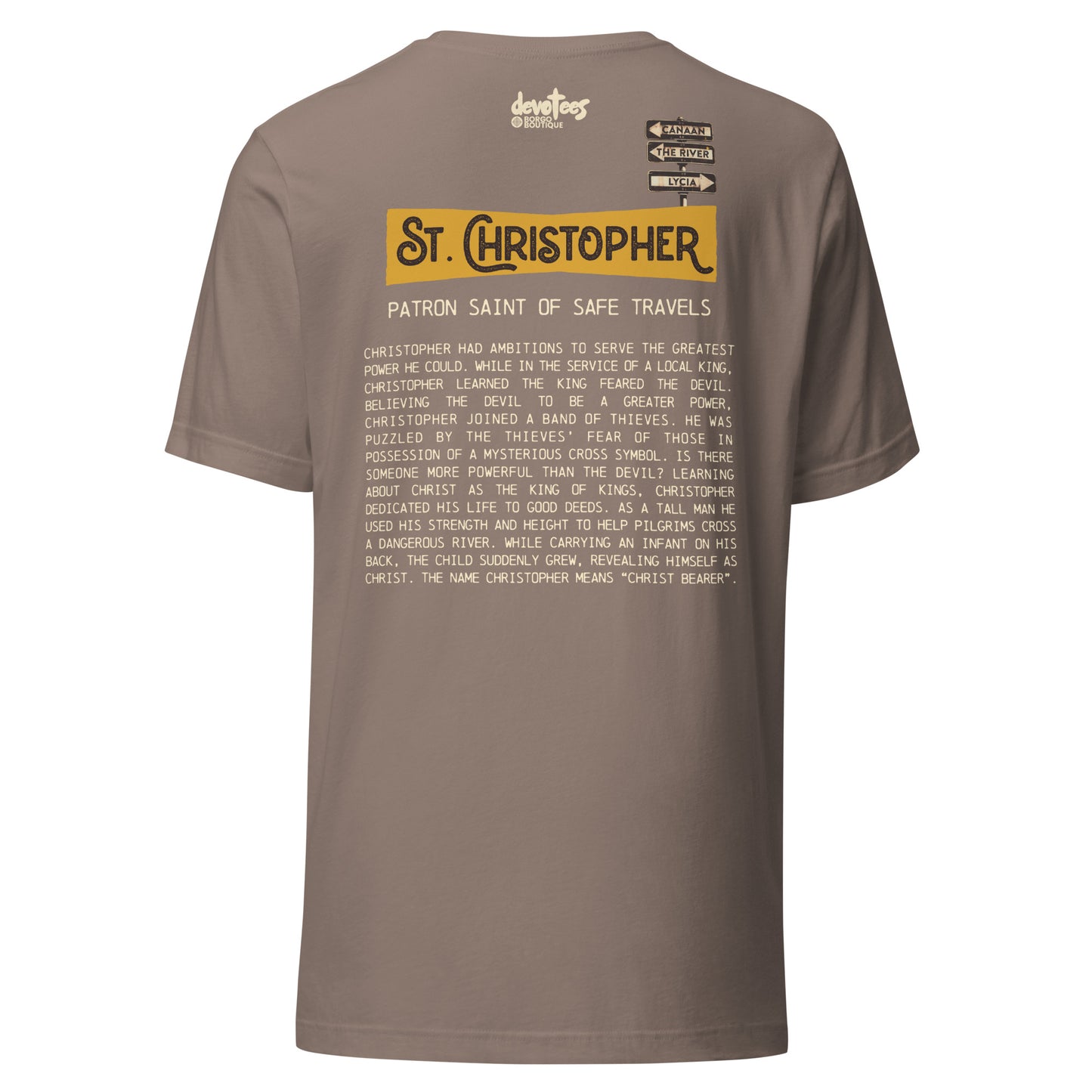 Saint Christopher Unisex t-shirt - PEBBLE