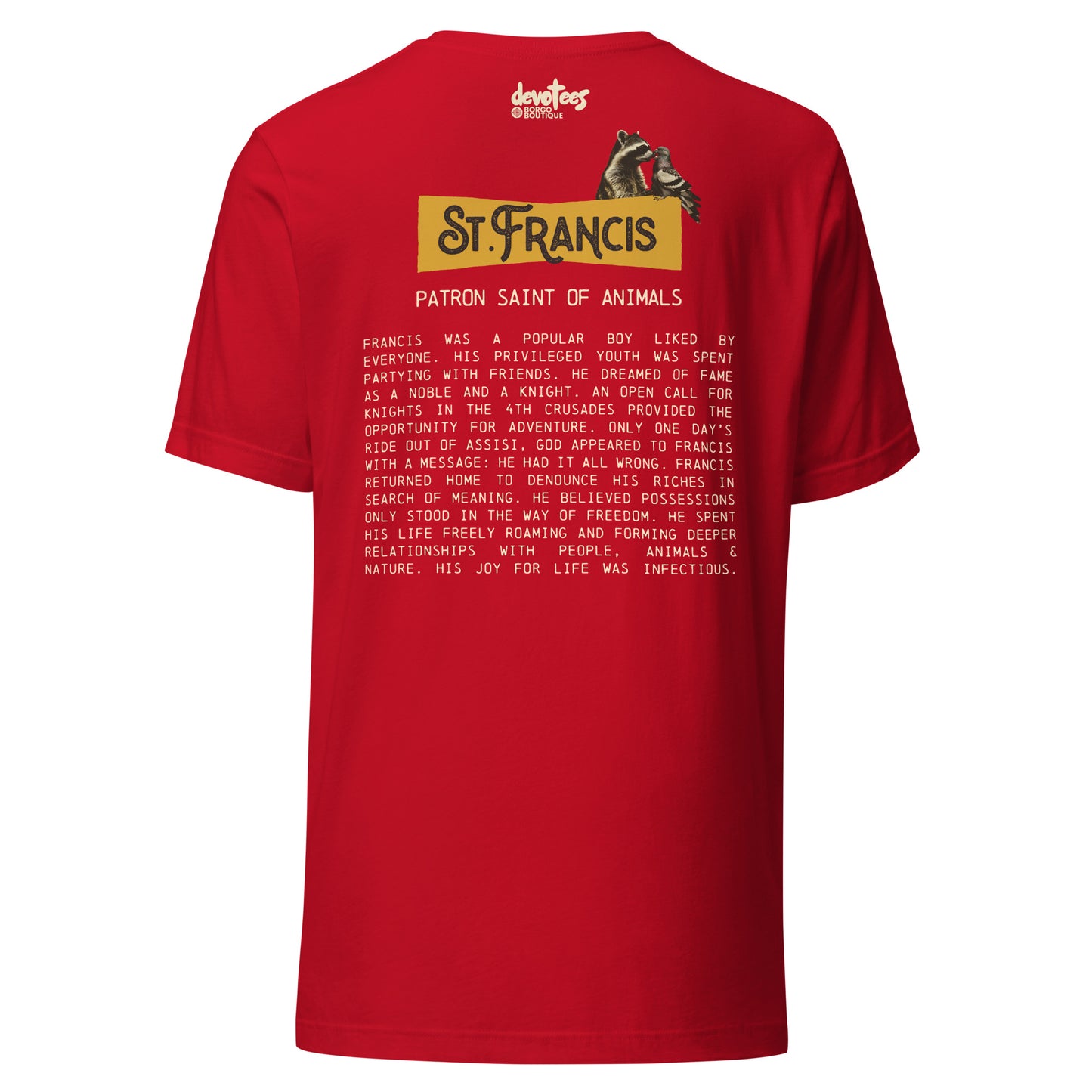 Saint Francis Unisex t-shirt - RED