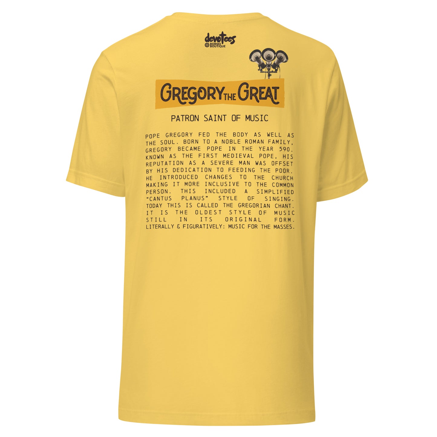 Gregory the Great Unisex t-shirt - YELLOW